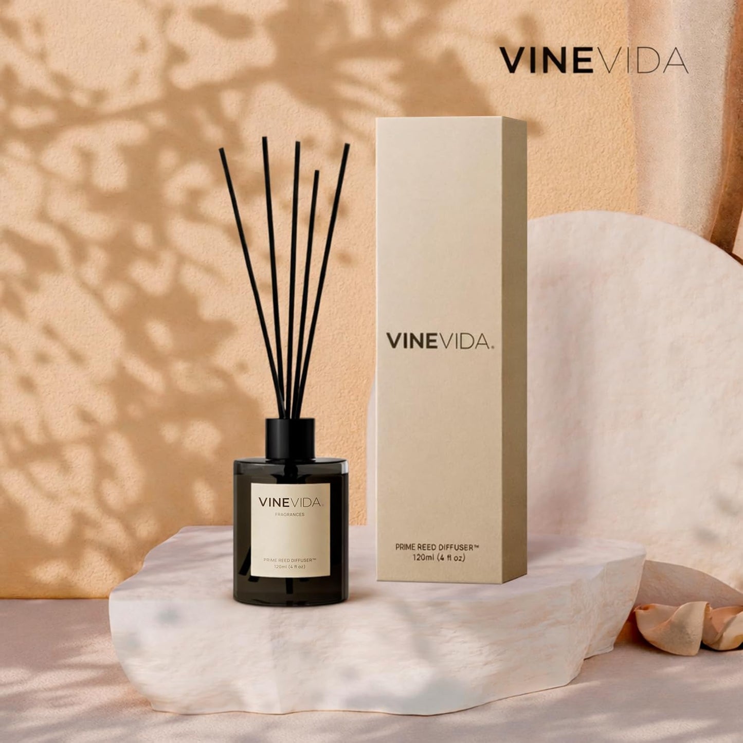 VINEVIDA | White Tea & Sage | Reed Diffuser for Home & Bathroom | Long-Lasting Scent Sticks Set | Oil Stick Diffuser | Bathroom Scent