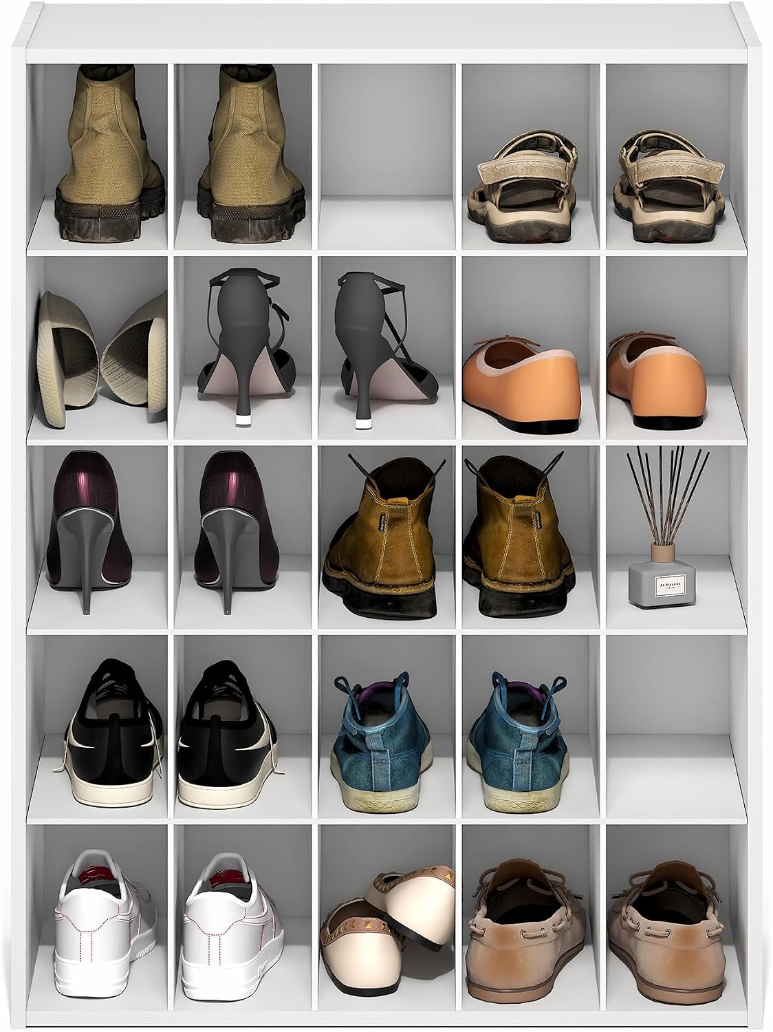 Furinno FANO Shoe Rack, 24-Inch Width 2-Tier Shoe Organizer, Stackable Shoes Storage, 11.7 x 24.2 x 11.7, for Closet Entryway, Office, Garage, Amber Pine