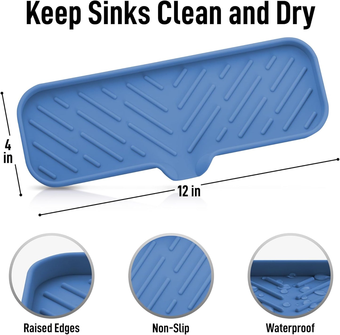 Zulay Kitchen (9x3.5in) Sponge Holder for Kitchen Sink - Flexible Heavy-Duty Multipurpose Sink Caddy - Counter Organizer for Kitchen, Bathroom, Makeup, Trinkets & More! (Grey)