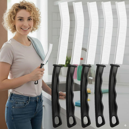 Crevice Cleaning Brushes Set 5 Pack, Small Grout and Gap Cleaner Brushes for Shower, Tile, Toilet, Kitchen and Bathroom, Narrow Scrub Brushes for Household Use and Deep Cleaning White