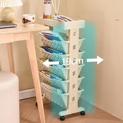 Slim Versatile Roller Cart Organizer for Home Office Storage Space 15.35 X 7.40 X 29.61 Inch