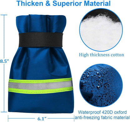 Outdoor Faucet Covers for Winter Freeze Protection, Upgraded Thicken 8.5" H x 6.1" W Outside Garden Faucet Socks for Winter Waterproof Reusable Hose Bibs Insulated Spigot Cover, 2 Pack Black