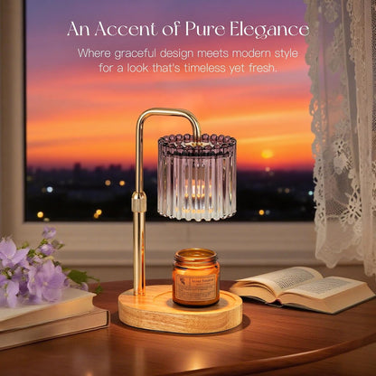 Candeldo Candle Warmer Lamp with Timer: Black Wax Melt Warmer | Height Adjustable, Dimmable, with 2 Bulbs, Modern Farmhouse Decor for Home, Bedroom, Gifts for Women, Birthday, Housewarming