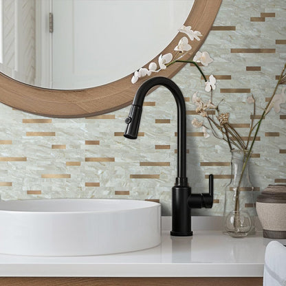 AULIGET 20 Sheets Peel and Stick Backsplash, Black & Grey Wood Look PVC Mixed Metal Stick on Backsplash Tiles for Kitchen