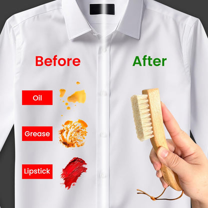 EzClean Natural Boar Bristle Laundry Brush, Perfect for Shoes & Delicate Fabrics, Scrubbing Tough Stains