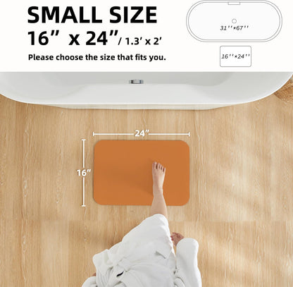 TYUU Bath Mat, Bathroom Rugs Non Slip Washable Thin Absorbent Quick Dry Bath Mat Fits Under Door Bathroom Floor Mat Perfect for Bath, Shower, or Sink 16"x24" Dark Grey