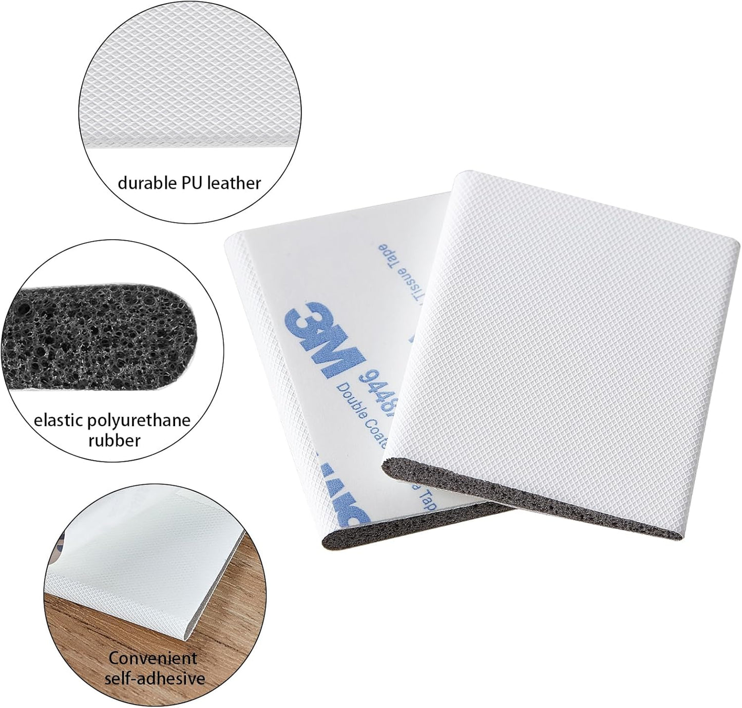 QDiShi 6 Pieces Self-Adhesive Door Corner Seals,Door Frame Seal Corner Foam Weather Stripping Draft Stopper for Weather Protection, for Isolation of Noise (White)