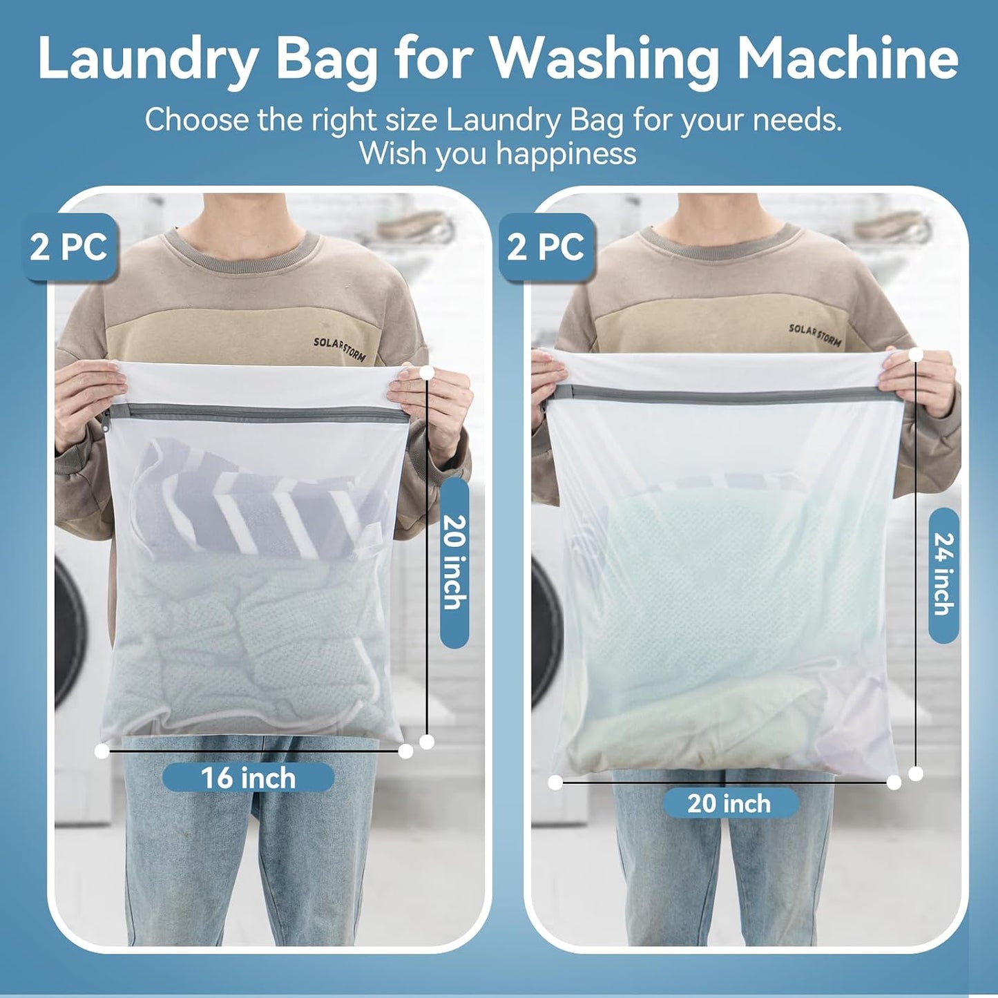 Mesh Laundry Bags for Delicates, 4Pcs Laundry Bags Mesh Wash Bags,Lingerie Bags for Washing Delicates, Laundry Bag for Delicates (1 Large,1 Medium,2 Small)