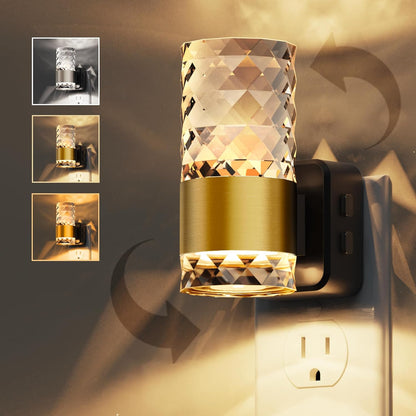 L LOHAS LED Night Light,Dimmable Night Lights Plug into Wall, 2 Pack Acrylic Nightlight with 0-100 LM Adjustable Brightness, 3000K Plug in Night Light with Dusk to Dawn Sensor, for Bathroom Hallway