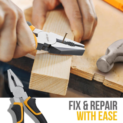Hi-Spec Tool Kit Yellow 20pc. Small Tool Kit for Home DIY & Office Repairs. Compact and Lightweight Essential Tools in a Portable Book-Sized case.