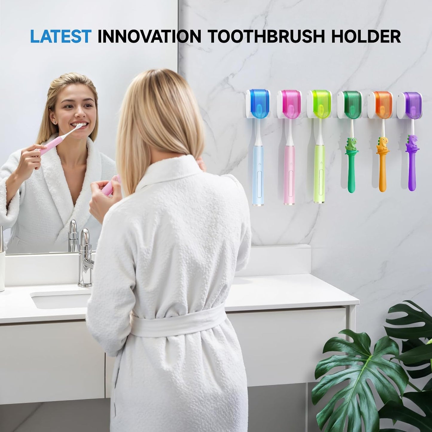 Toothbrush Holders for Bathrooms【Upgrade Single Slot Design】 Toothbrush Holder Wall Mounted with Cover Moisture-Proof and Dust-Proof Toothbrush Storage Organizer for Shower Family and Travel 3PCS