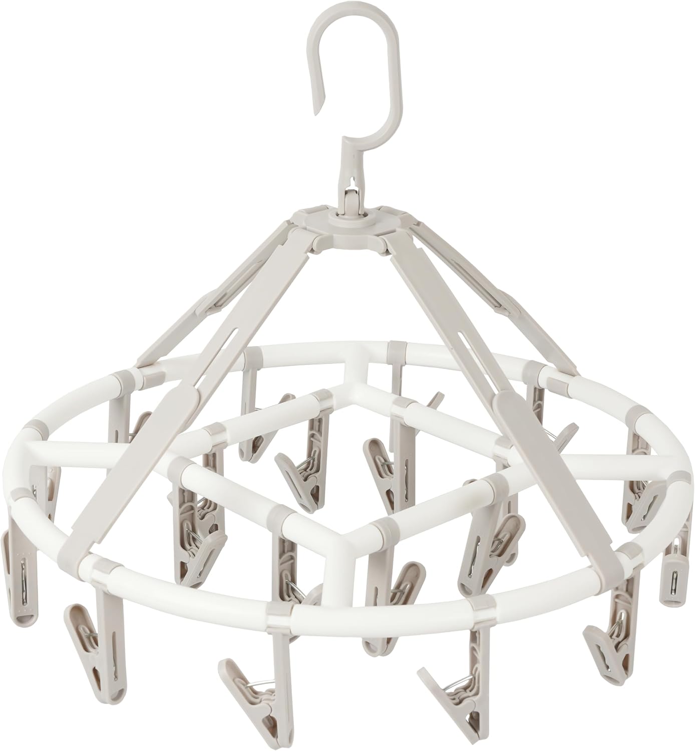 Foshine Clothes Drying Racks Foldable Clip Hangers with 20 Drying Clips | Drip Hanger Plastic Clip Hangers Plastic for Underwear Socks Bras Lingerie