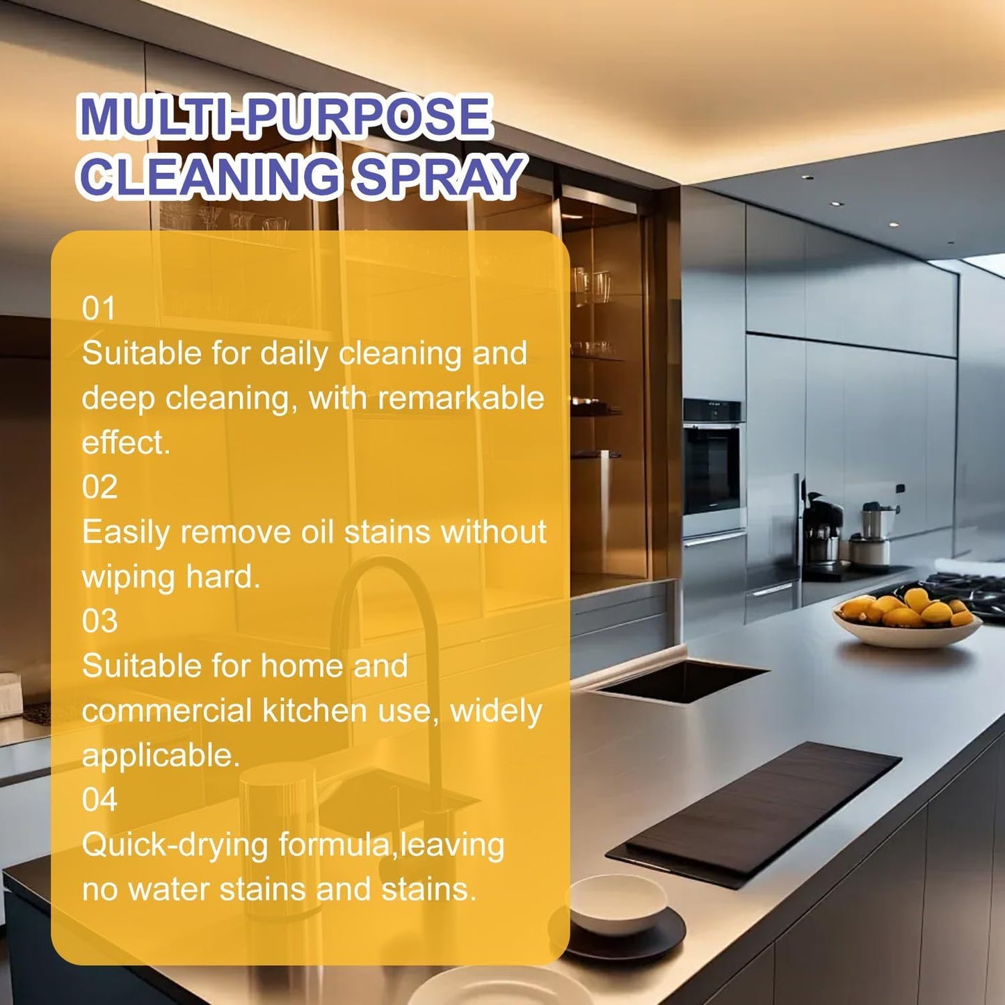 Heavy Duty Degreaser for Kitchen, 120ml Oil Stain Remover for Grease & Grime on Appliances, Countertops, Range Hoods & More, Multipurpose Cleaner