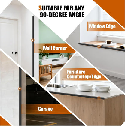 Magicheap 4 Pack Wall Corner Protector, Self Adhesive Corner Protectors for Walls, Easy to Install Edge Guard Strip for Furniture Cabinet Shelf Drywall Baseboard Desk, 17.7in x 1.18in, Clear