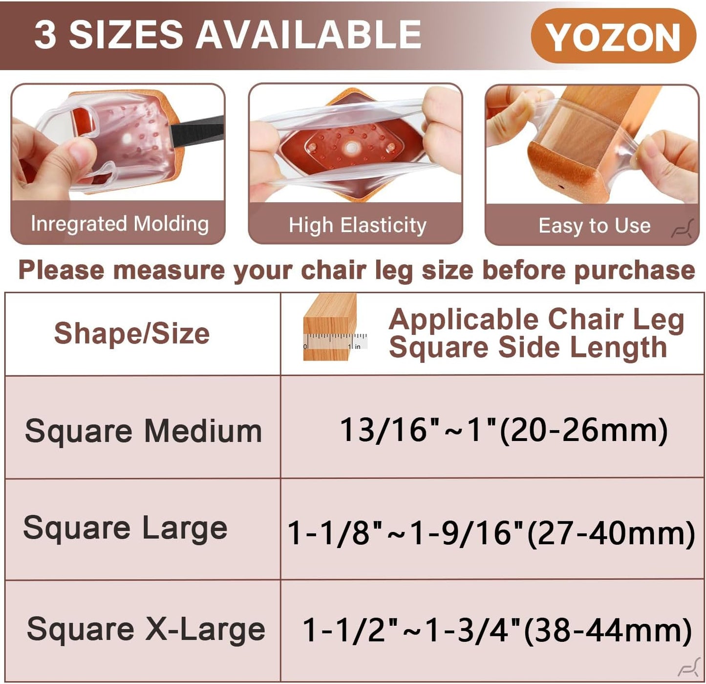 YOZON Chair Leg Floor Protectors Felt Furniture Pads Silicone Caps | Chair Leg Protectors for Hardwood Floors 32 Pack Anti-Scratch Reduce Noise Clear Round Medium Fit 3/4" to 1-3/16" (19-30mm)