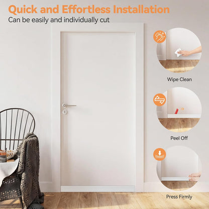 Door Draft Stopper, Ohuhu 39"L x 2"W Silicone Weather Stripping Under Door Seal for Exterior Interior Doors, 1" Widened Strong Adhesive, Soundproof Door Sweep Strip to Block Cold, Noise, Light Pests