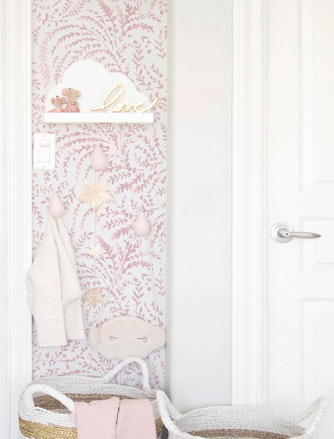 Peel and Stick Wallpaper Boho Wall Paper Peel and Stick Modern Watercolor Beige Wallpaper for Bathroom 17.3"x118"