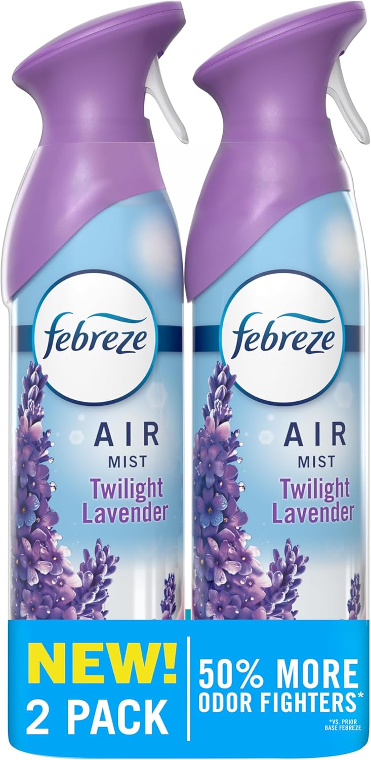 Febreze Air Mist, Air Freshener Spray, Odor Fighting Room Spray, Deodorizer for Home Bathroom Kitchen Office Apartment Dorm Room Classroom, Linen & Sky Scent, 8.1oz (Pack of 2)