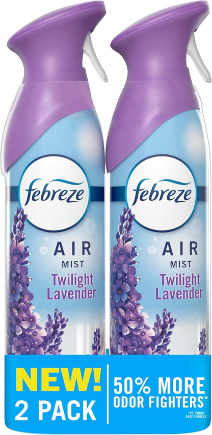 Febreze Air Mist, Air Freshener Spray, Odor Fighting Room Spray, Deodorizer for Home Bathroom Kitchen Office Apartment Dorm Room Classroom, Linen & Sky Scent, 8.1oz (Pack of 2)