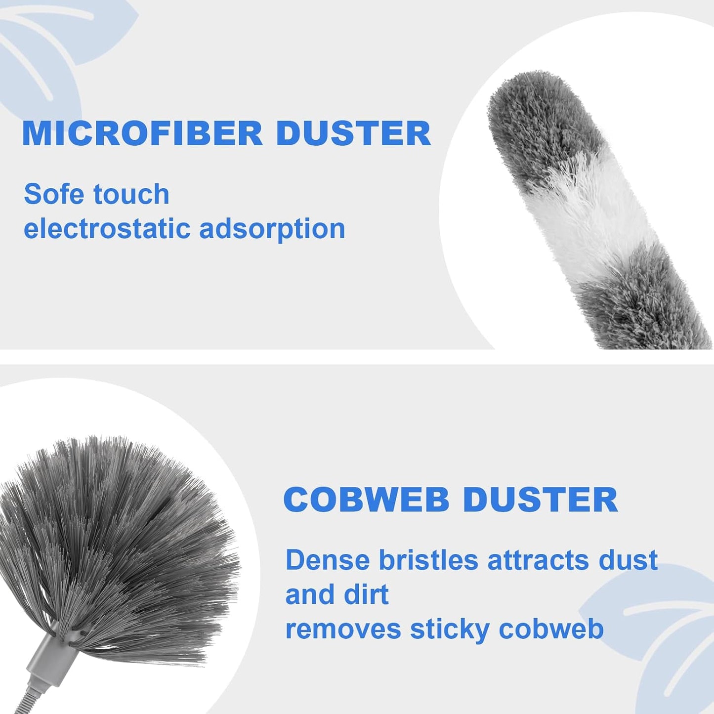 Dusters for Cleaning,Feather Duster with Extension Pole,Ceiling Fan Cleaner Duster,Long Duster Extended Handle,Blind Cleaner Dusting