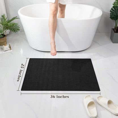 chakme Bathroom Rugs Mat 24x17, Ultra Thin Non Slip Bath Mat Small Quick Dry Absorbent Bath Mat for Bathroom Floor, (Dark Beige, 24"x17")