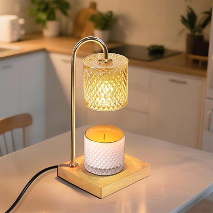 TigQiang Candle Warmer Lamp with Timer Dimmer, Birthday Gifts for Women Mom, House Warming Gifts, Elegant New Home Decor, Wax Warmer for Jar Candles, Heater Lamp for Scented Wax, Clear Glass