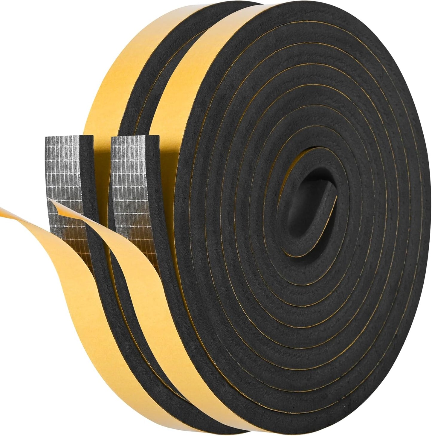 Kikerike Self Adhesive Foam Tape Weatherstrip 1/2In x 1/4In x 16.5Ft High Density Foam Insulation Strips Seal Weather Stripping with Strong Adhesive for Door and Window Sound Isolation Soundproofing
