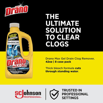 SC Johnson Professional Drano Max Gel To Drain Clog Removing, 128 Fl Oz (Pack of 4)
