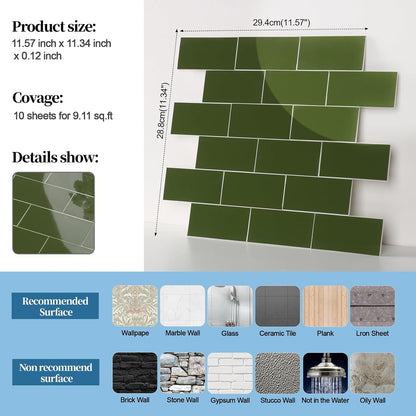 2026 New Upgrade Peel and Stick Backsplash Tile, Peel and Stick 11.34" X 11.57" Wall Tile for Kitchen, Bathroom, Fireplace, Laundry (Beige Ecru, 10 Packs)