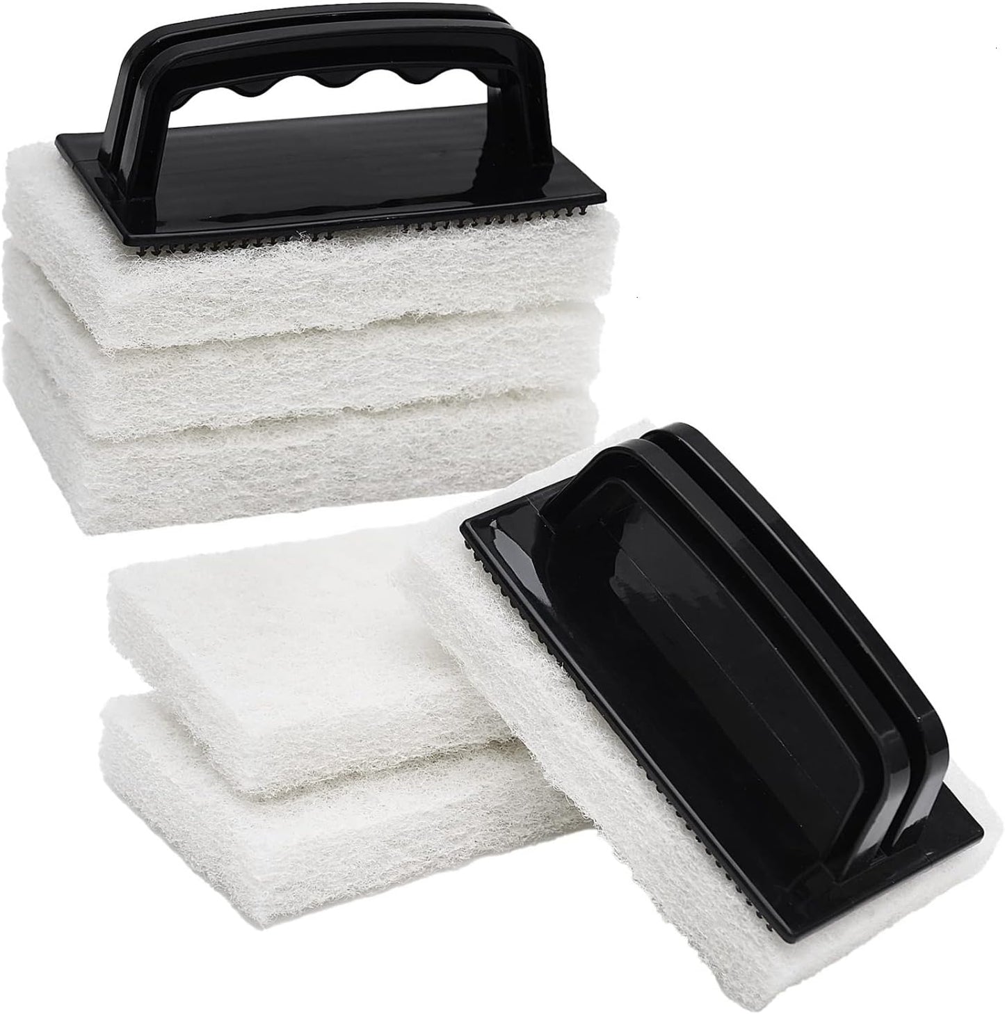 YoleShy Shower Scrubber Non-Scratch Bathtub Scrubber Heavy Duty Scrub Pad with Handle for Bathroom Tile Bathtubs Shower Tile Sink Pool Tile Spas (Blue)