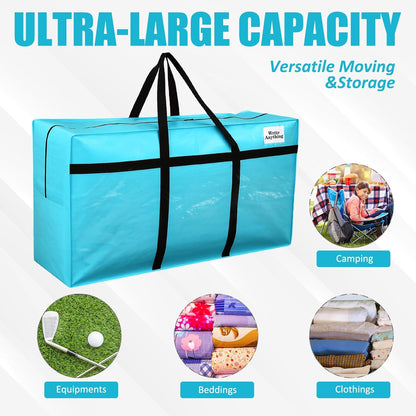 Windyun 4 Pack 57 Gallon Extra Large Moving Bags XXL Heavy Duty Storage Bag with Strong Zipper Handle Jumbo Big Tote Box Foldable for College Dorm Travel Clothes Duffle Blanket Pillow(Red)