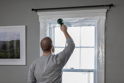 Duck MAX Strength Window Insulation Kit, Winter Window Seal Kit Fits up to 10 Windows, Heavy Duty Shrink Film Cuts to Size for Easy Indoor Installation, Window Tape Included,62 In. x 420 In., Clear