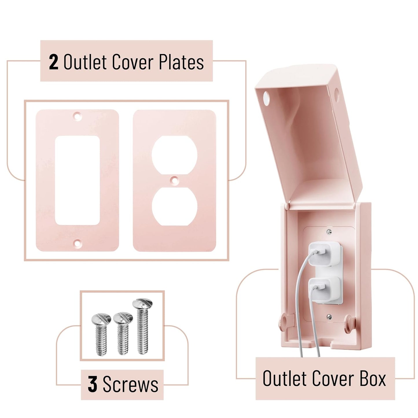 Bates Baby Safety Outlet Cover Box - Plug Covers for Electrical Outlets, Child Proof Outlet Cover, Socket Covers for Outlets