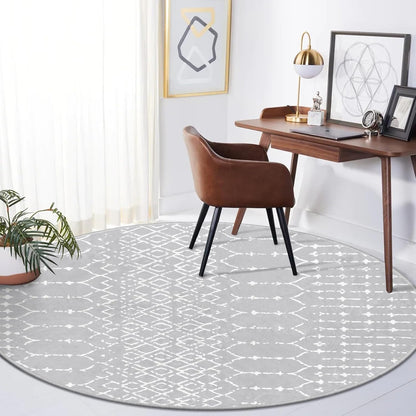 Lahome Moroccan Entry Rug 2x3, Non-Slip Washable Front Indoor Door Mat Rubber Backing Low-Profile Door Rugs, Small Geometric Print Distressed for Entryway Bathroom Kitchen, Black Hana