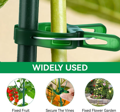 6 Pack Stackable Plant Support Stakes, Stackable Indoor/Outdoor Plant Support Pole with Clamps, Garden Trellis for Supporting Monstera Potted Plants and Climbing Plants