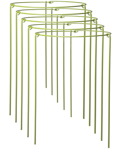 3-Pack Heavy Duty Plant Support Stakes, Metal Plant Ring Cages for Indoor Outdoor Plants, Adjustable Garden Stakes for Orchids, Monstera, Pothos, Hydrangea, Vines & Potted Plant (10" W x 17" H)