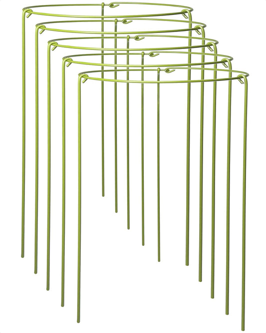 3-Pack Heavy Duty Plant Support Stakes, Metal Plant Ring Cages for Indoor Outdoor Plants, Adjustable Garden Stakes for Orchids, Monstera, Pothos, Hydrangea, Vines & Potted Plant (10" W x 17" H)