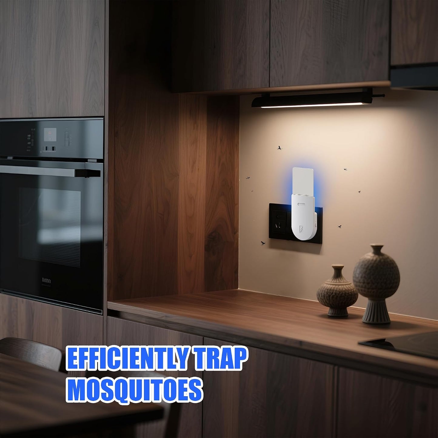 Indoor UV Fly Trap - Silent Gnat & Fruit Fly Catcher with Night Light, 400 sq.ft Coverage