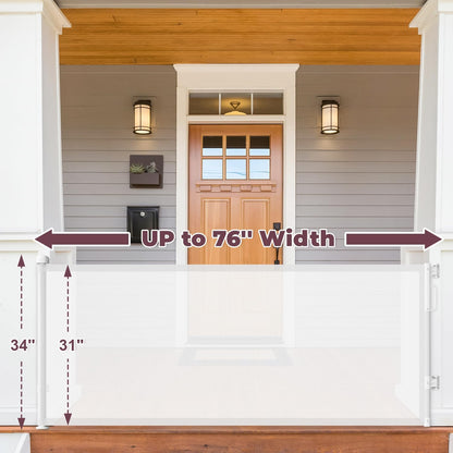 Retractable Baby Gate for Stairs & Doorways, Mesh Dog Gate Indoor Outdoor, Extends to 55" Wide 34" Tall Child Gate for Hallways, Deck, Porch, Pet Toddler Safety Essentials, Easy Install, Grey