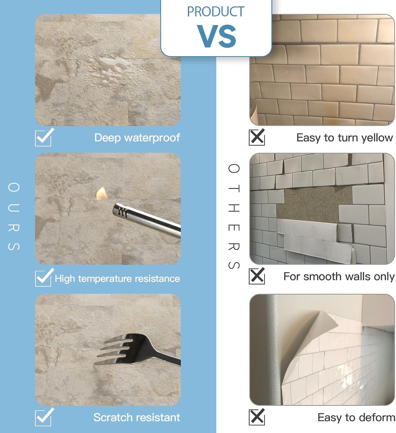 2026 New Upgrade Peel and Stick Backsplash Tile, Peel and Stick 11.34" X 11.57" Wall Tile for Kitchen, Bathroom, Fireplace, Laundry (Beige Ecru, 10 Packs)