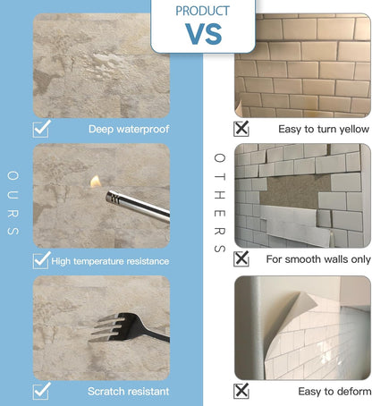 2026 New Upgrade Peel and Stick Backsplash Tile, Peel and Stick 11.34" X 11.57" Wall Tile for Kitchen, Bathroom, Fireplace, Laundry (Beige Ecru, 10 Packs)