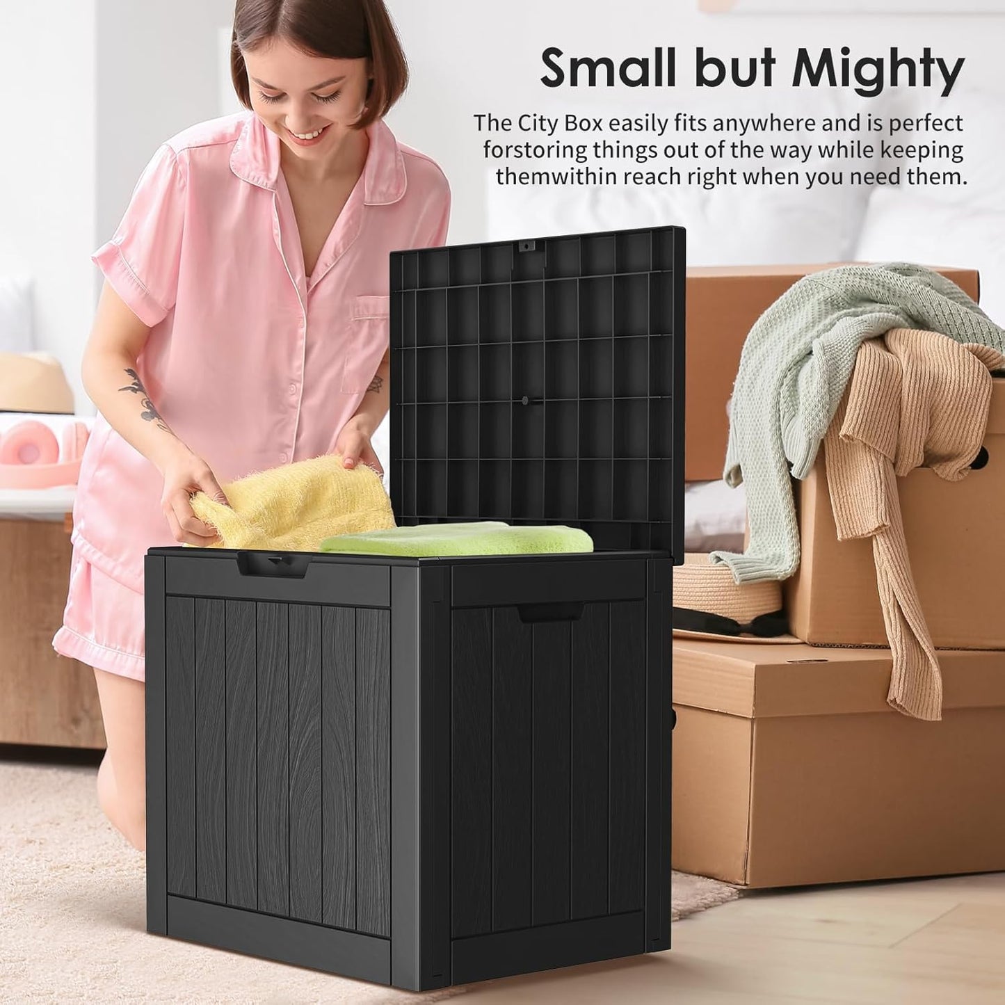 DRATO 180 Gallon Outdoor Storage Box, Large Waterproof Deck Box, Lockable Resin Storage Container with Reinforced Support for Patio Cushions, Garden Tools, UV-Resistant Outdoor Chest（Black，180 Gallon）