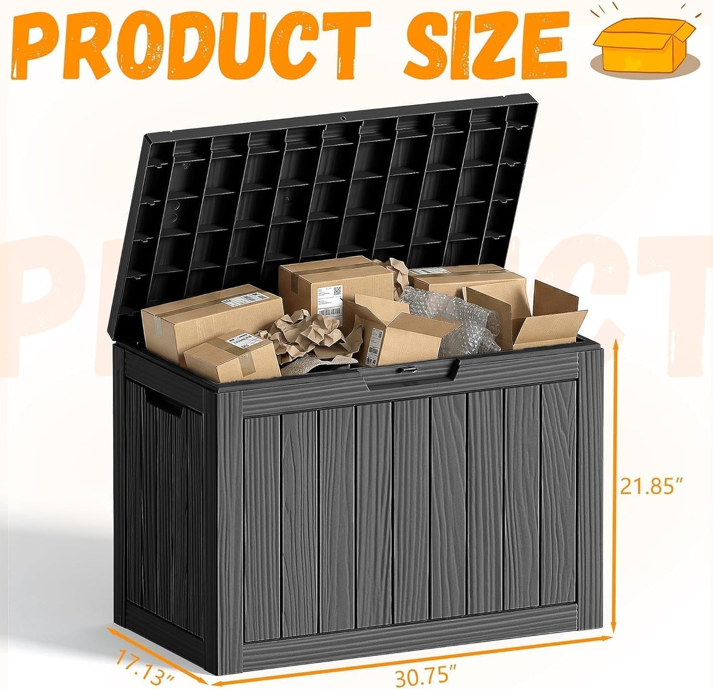 50Gal Outdoor Storage Box Anti-Theft Delivery Box Lockable Deck Box | Heavy-duty UV & weatherproof resin for secure parcel drop, patio cushion storage, garden tools & porch package organization