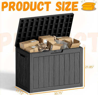 50Gal Outdoor Storage Box Anti-Theft Delivery Box Lockable Deck Box | Heavy-duty UV & weatherproof resin for secure parcel drop, patio cushion storage, garden tools & porch package organization