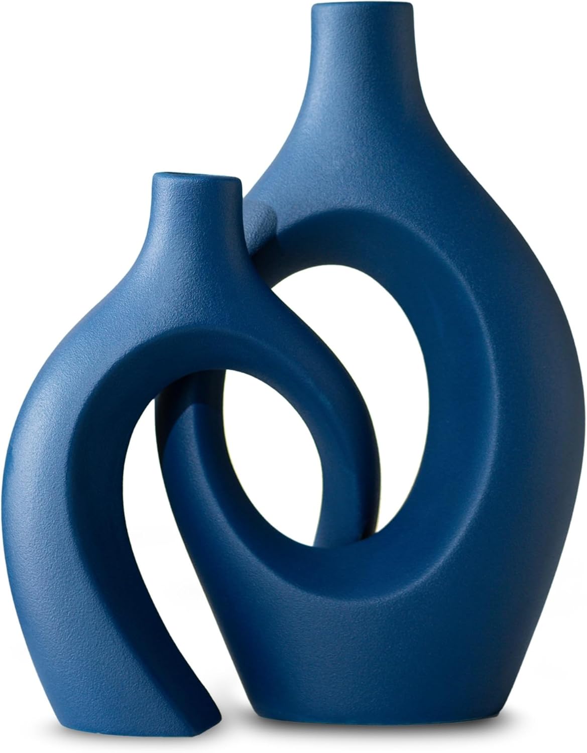 Levvohd Hollow Ceramic Vase Set of 2, Modern Nordic Minimalist Book Style Boho Aesthetic Vases for Home Decor Living Room Shelf Entryway Coffee Centerpiece Table Decorative (Cream White)