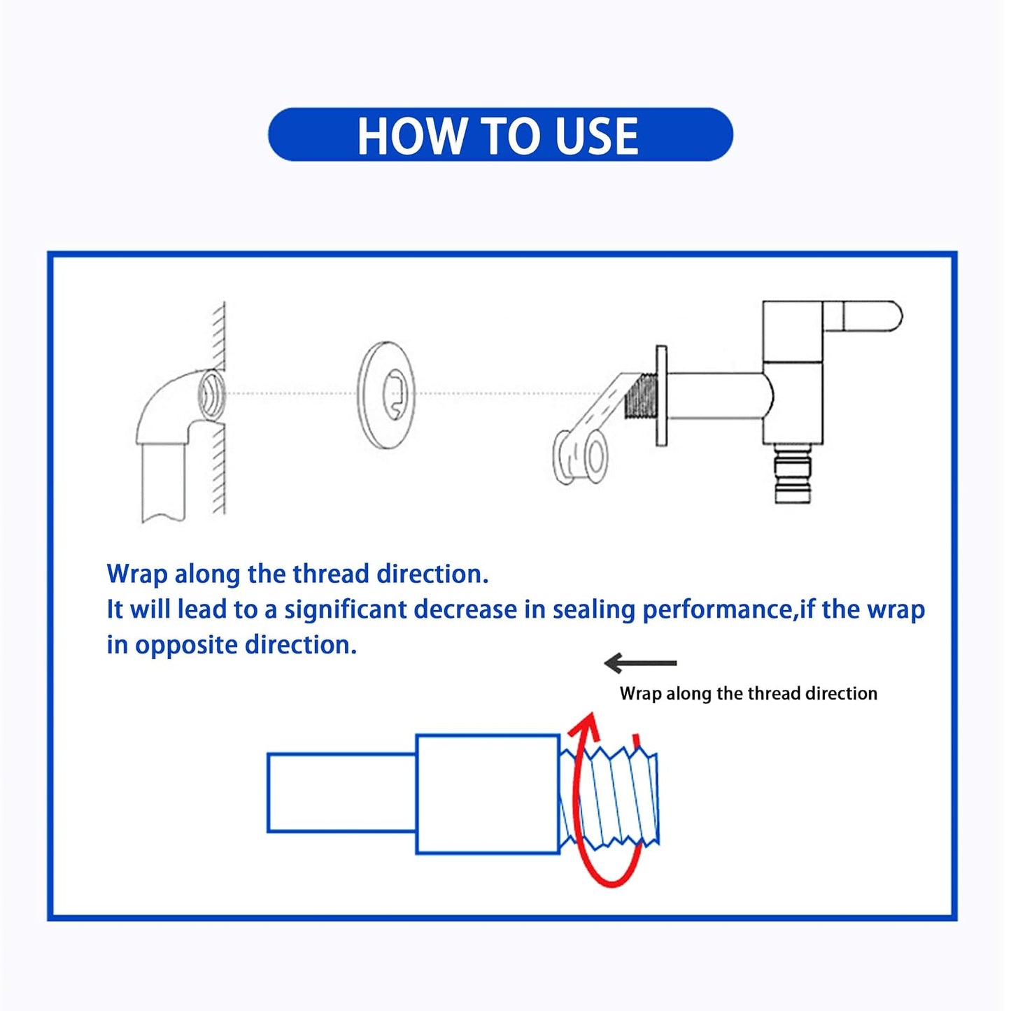 5 Rolls 1/2 Inch(W) X 520 Inches(L) Teflon Tape PTFE Thread Sealant Plumbers Tape for Seal Water Pipe, Shower Head,Prevent Leakage Duct Sealant Tape
