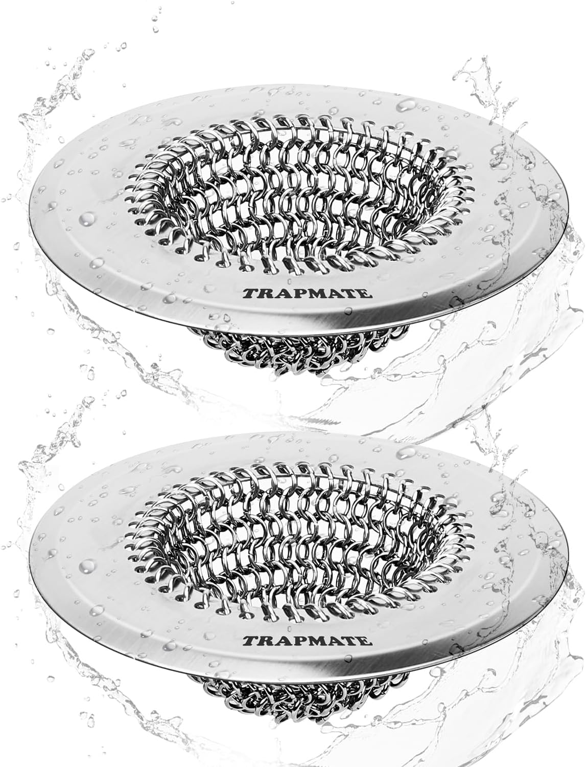 Reversible Kitchen Sink Drain Strainer Basket for Sink & Garbage Disposal | Easy Clean, Anti-Clogging, Fast Drainage, Anti-Slip, Anti-Rust, 304 Stainless Steel, Large Capacity, 4.4",Patented Chain Mesh
