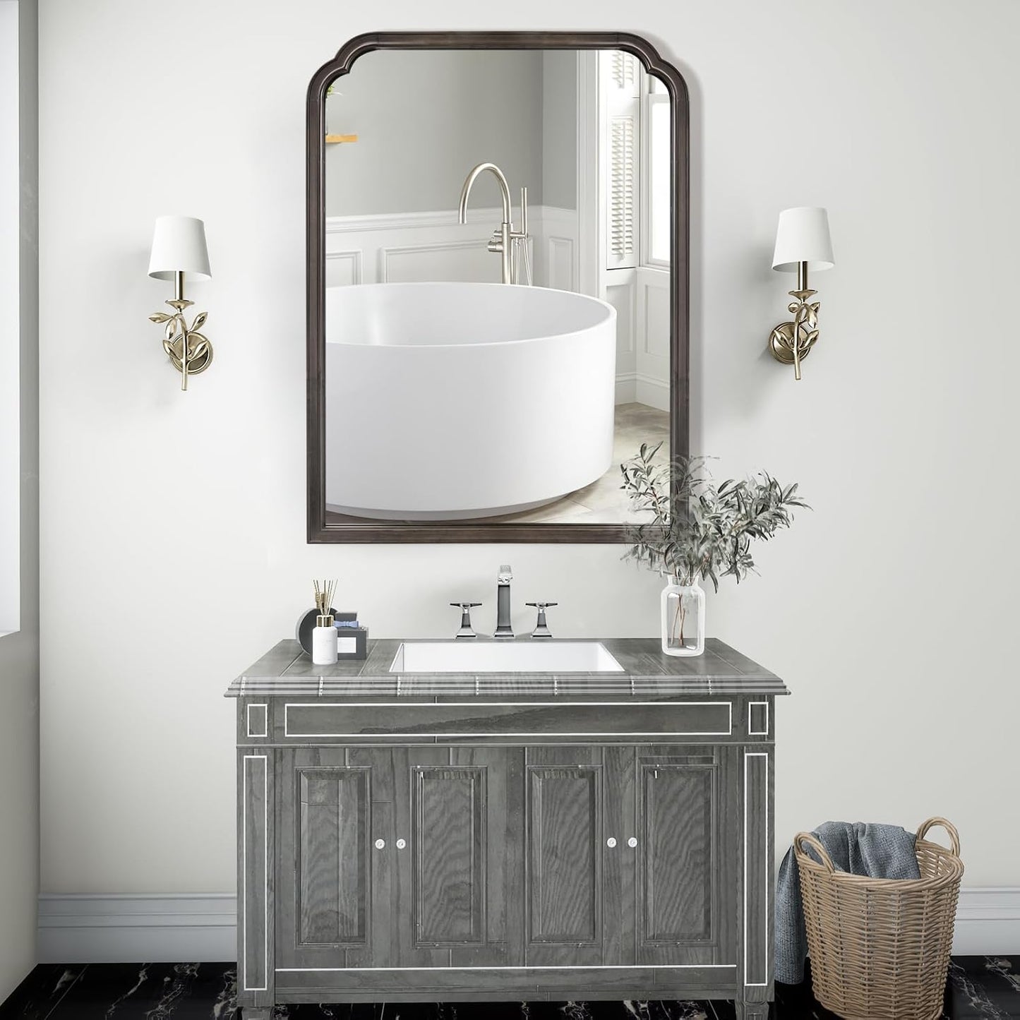 WallBeyond Full Length Mirror Wall Mounted 65"x22", Rustic Wooden Frame Floor Mirror, Large Full Body Mirror for Bedroom, Leaning or Hanging Against Wall, Natural