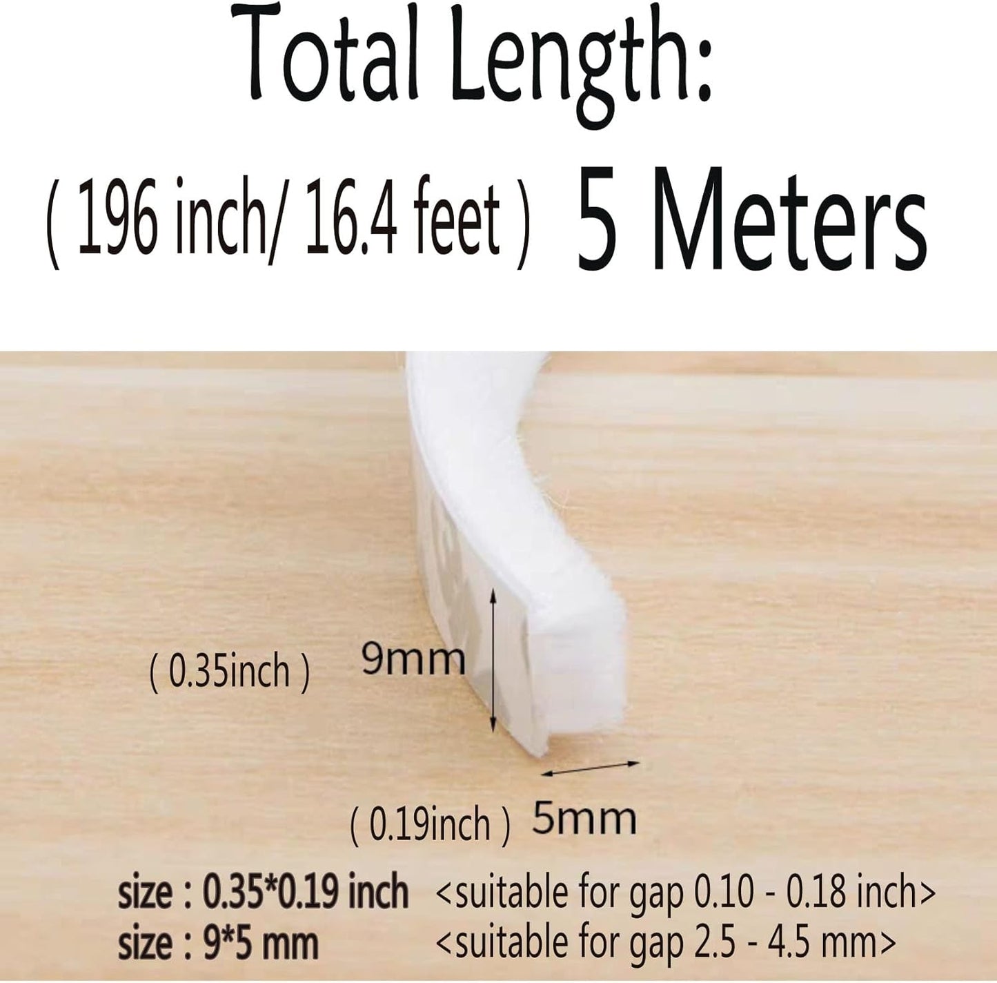 Self-Adhesive Pile Weather Stripping Seal for Sliding Windows and Door Frames, 16.5ft x 11/32 inch, Grey