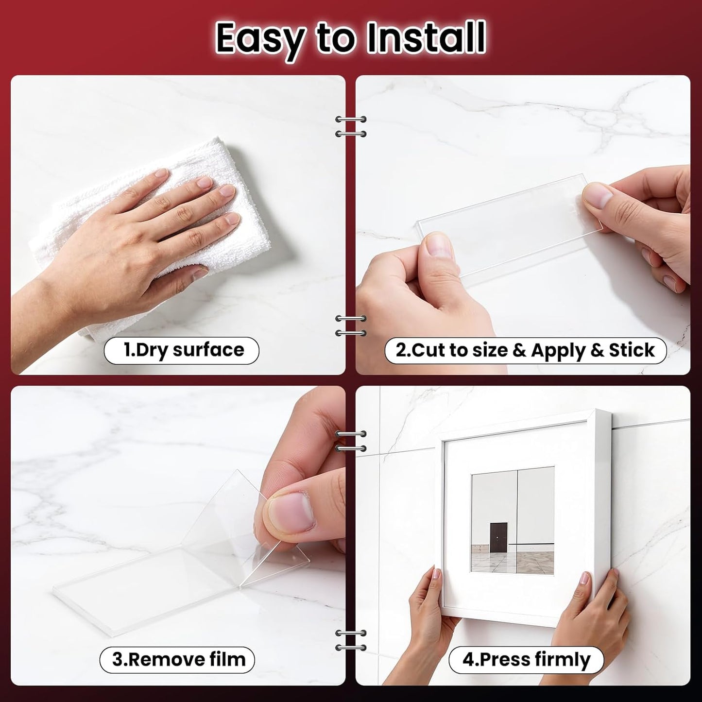 NULTAT Double Sided Tape Heavy Duty, Nano Reusable, Removable, Washable Double Stick Tape for Wall, Multipurpose Clear Adhesive High Temperature Tape 1.18" x 120"(10 Feet)